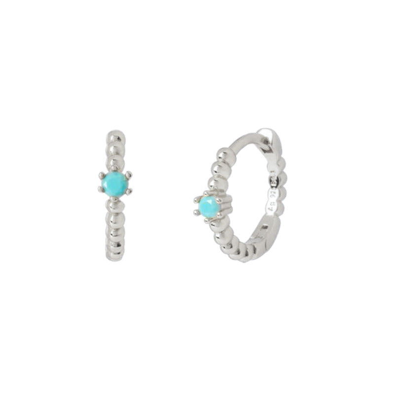 Light Luxury Sier Needle Geometric Ear Female Water Drop Leaf Stud Earrings