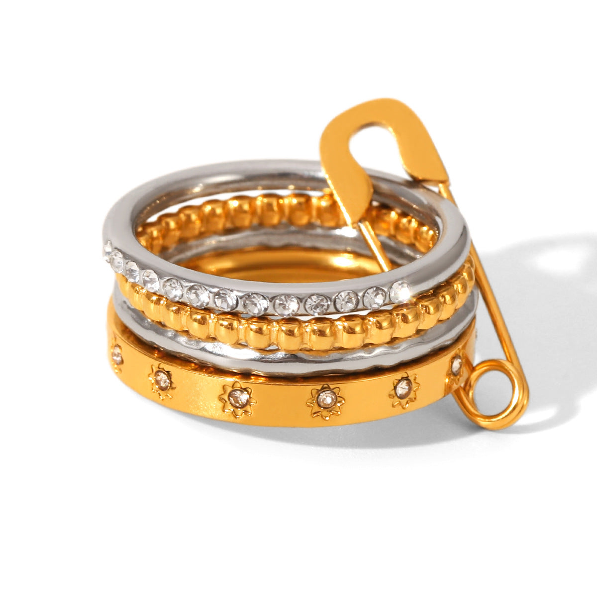 Twin Simple Titanium Steel No Fading Light Luxury High-grade Stainless Ring