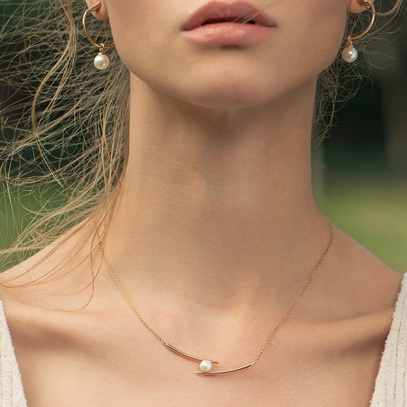 Women's Pearl Chopsticks Simple Cold Niche Temperament Clavicle Necklaces