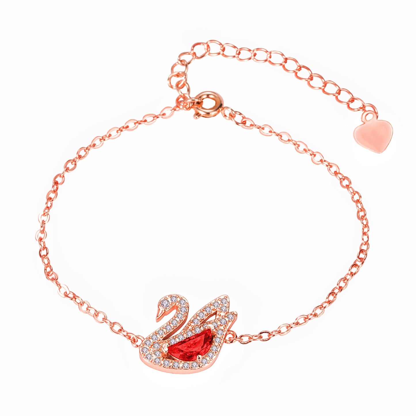 Trendy Creative White Swan Zircon Colorful Crystals Pave Ear Full Jewelry Set