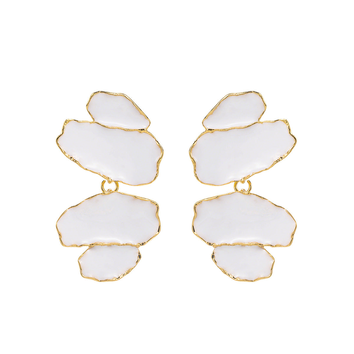 Geometric Irregular Exquisite Light Luxury Petal Flower Earrings