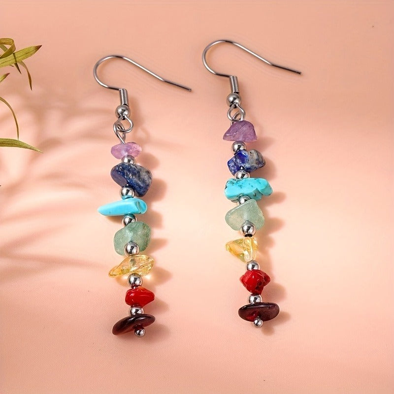 Colorful Gravel Creative Irregular Winding Handmade Earrings