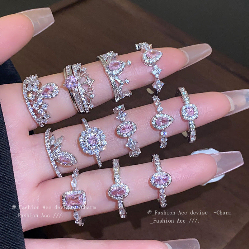 Women's Zircon Geometric Simple Fashion Index Finger Light Luxury Rings