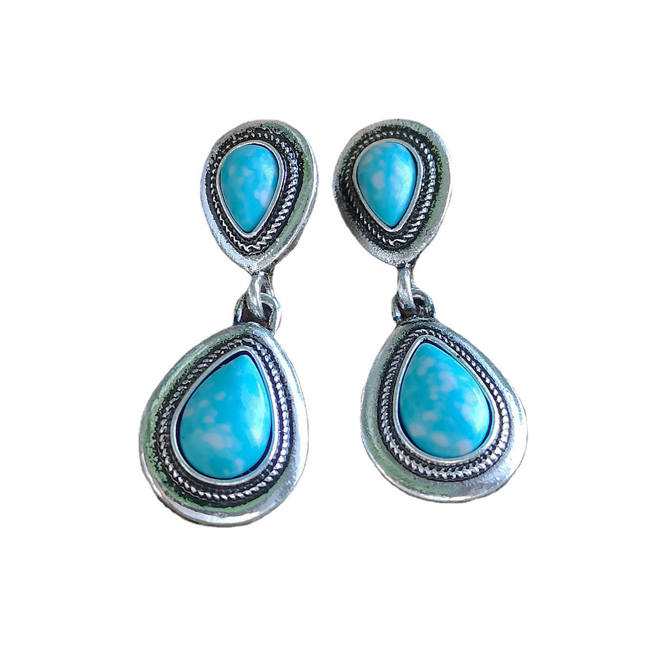 Fashion Drop-shaped Turquoise Retro Simple Daily Earrings