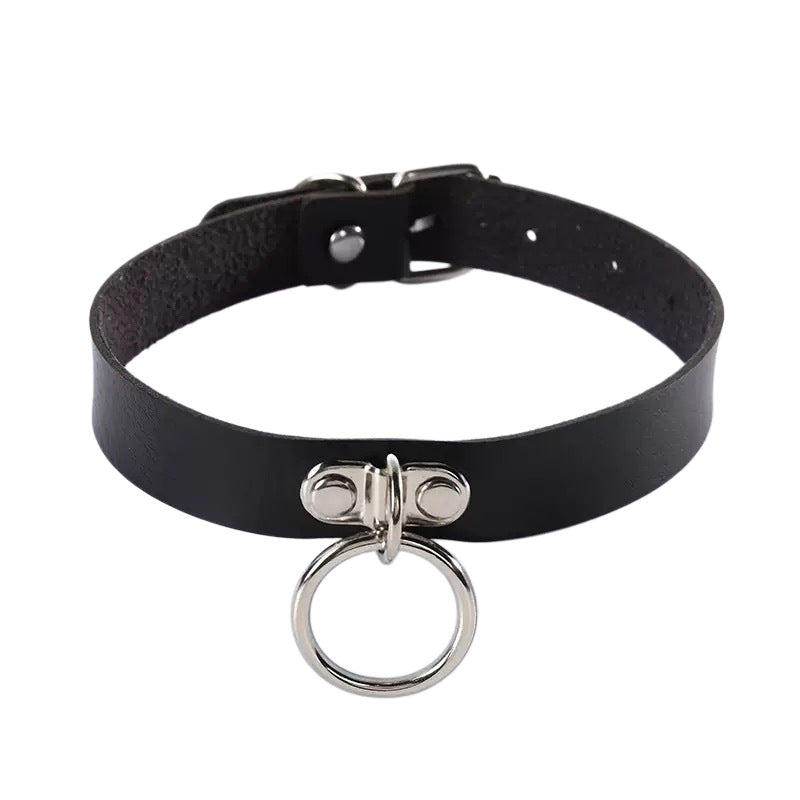 Punk Leather Personality Hot O-shaped Circle Rings