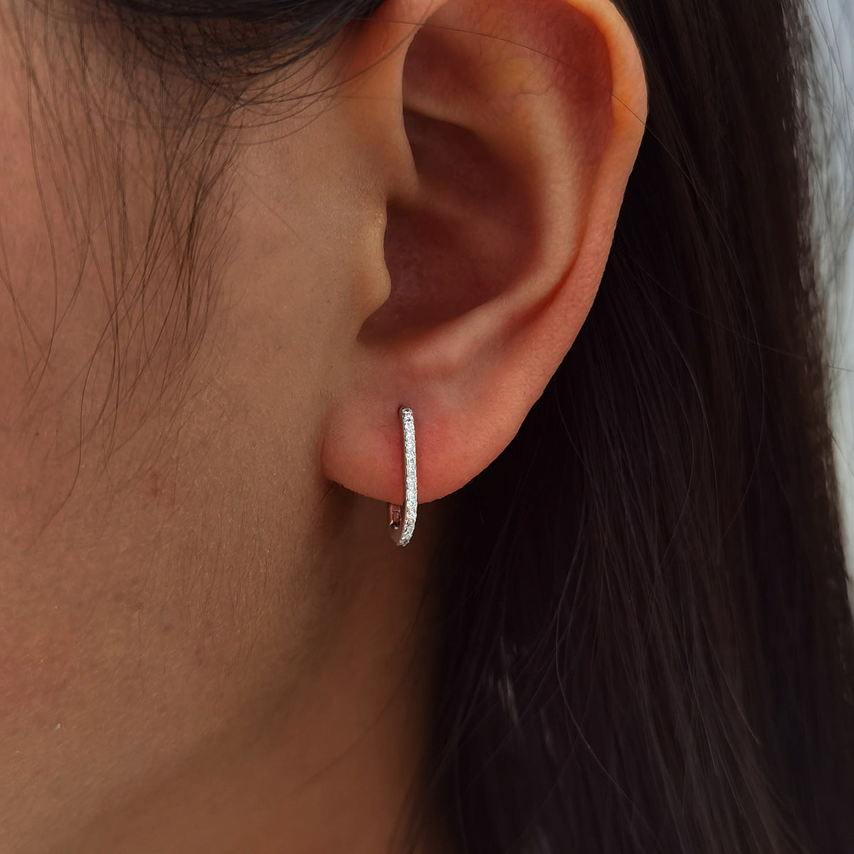 Unique Simple U-shaped Inlaid Zircon Style Earrings
