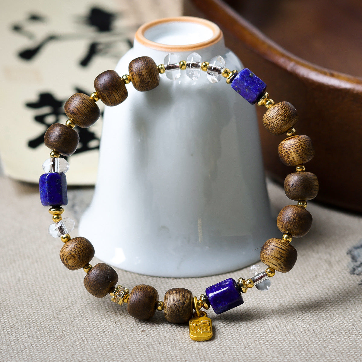 Women's Vietnam Nha White Chess Nan Eaglewood Buddha Beads Bracelets