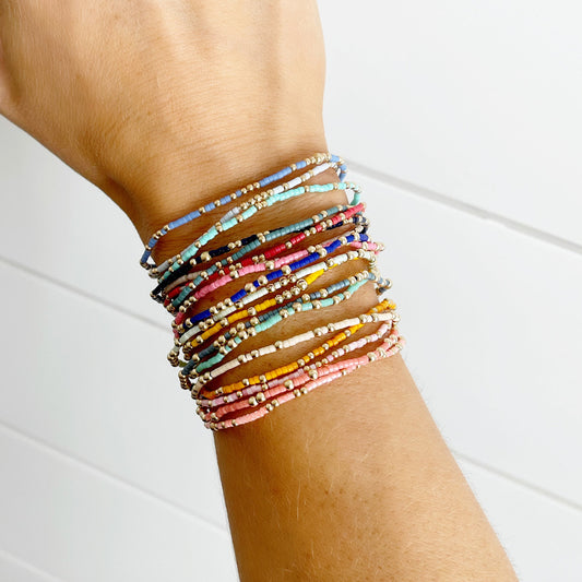 Women's Bohemian Style Copper Bead Colorful Handmade Bracelets