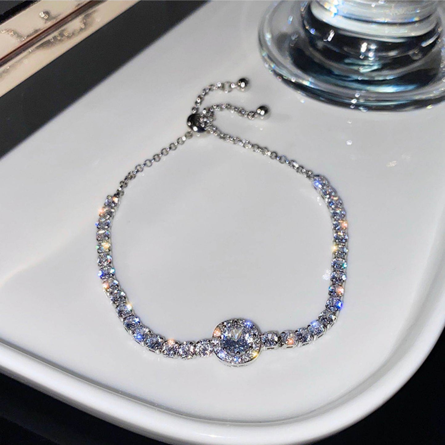 Korean Style Elegant Micro Inlaid Zircon Niche Pull Adjustable Bracelets