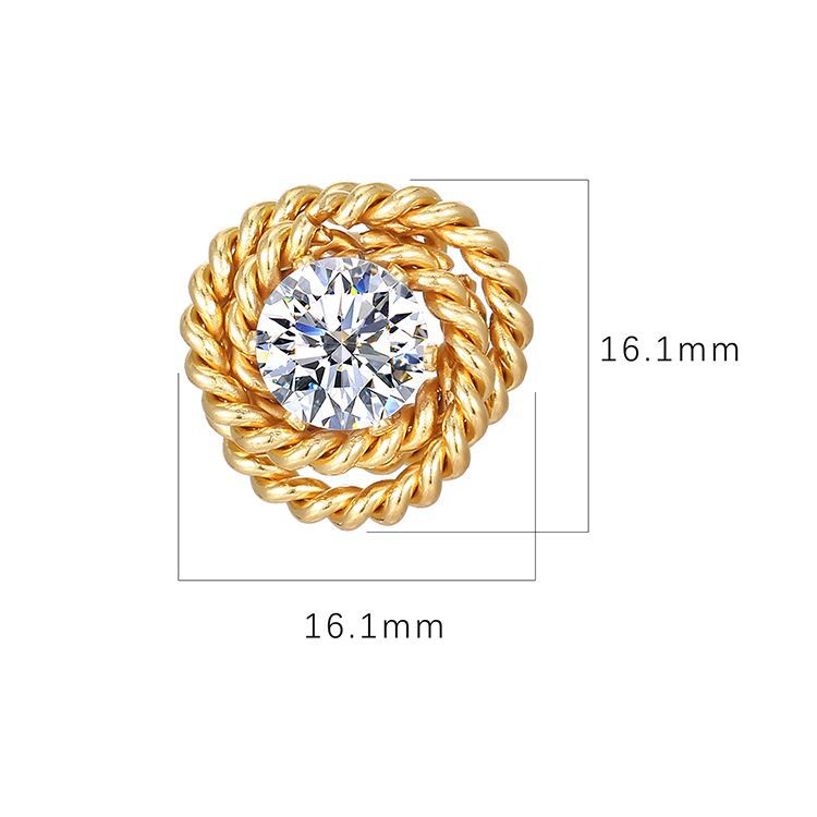 Women's Retro Trendy Rose Zircon High Sense Design Earrings