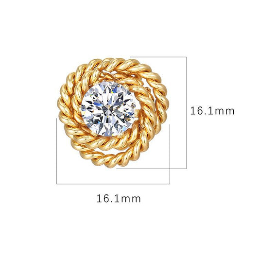 Women's Retro Trendy Rose Zircon High Sense Design Earrings