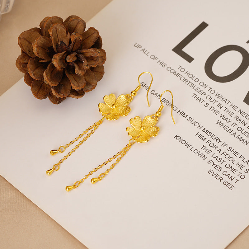 Women's Placer Gold Tassel No Color Fading Rings