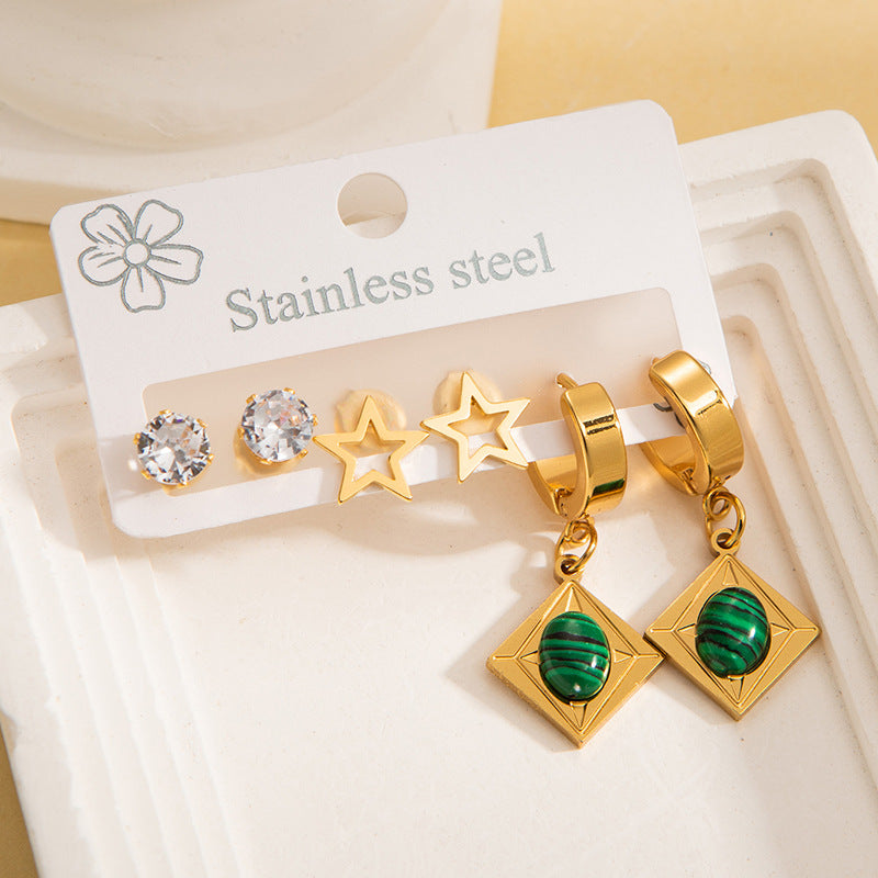 Titanium Steel Ear Exquisite Small Gold-plated Earrings