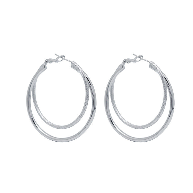 Women's Fashion Trend Round Temperament Personality Cold Talk Style Light Luxury Earrings