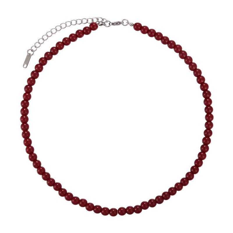 Red Beaded High Sense Temperament Clavicle Necklaces