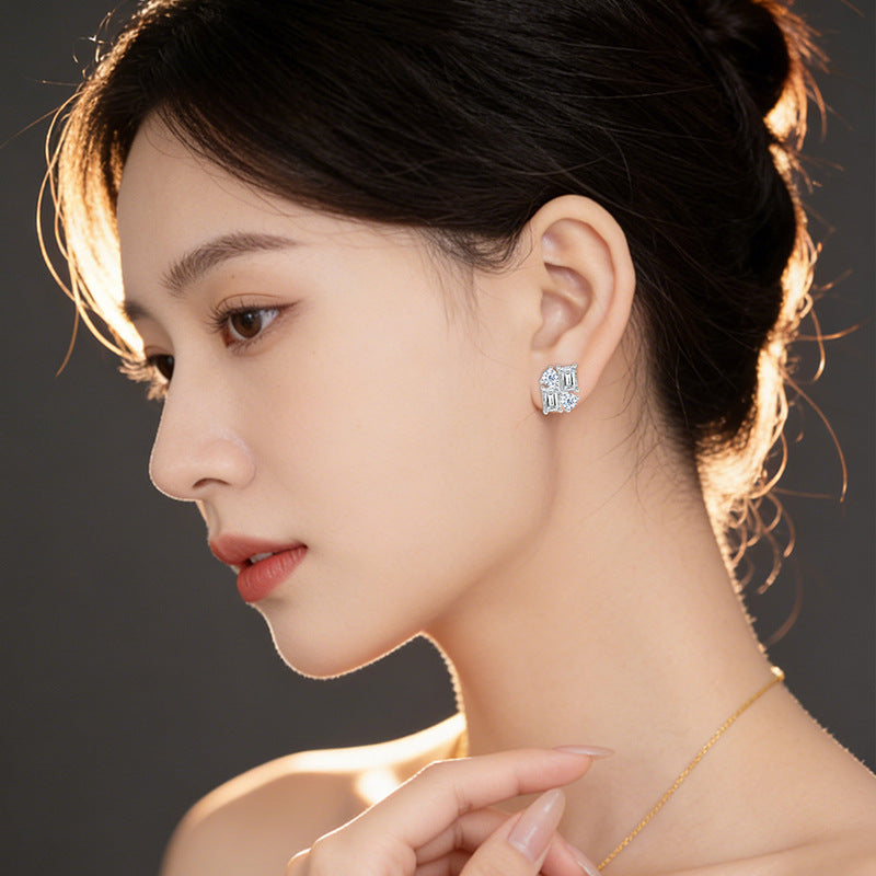 Women's Rectangular Rules Auricular Needle Simple Daily Holiday Gifts Light Earrings