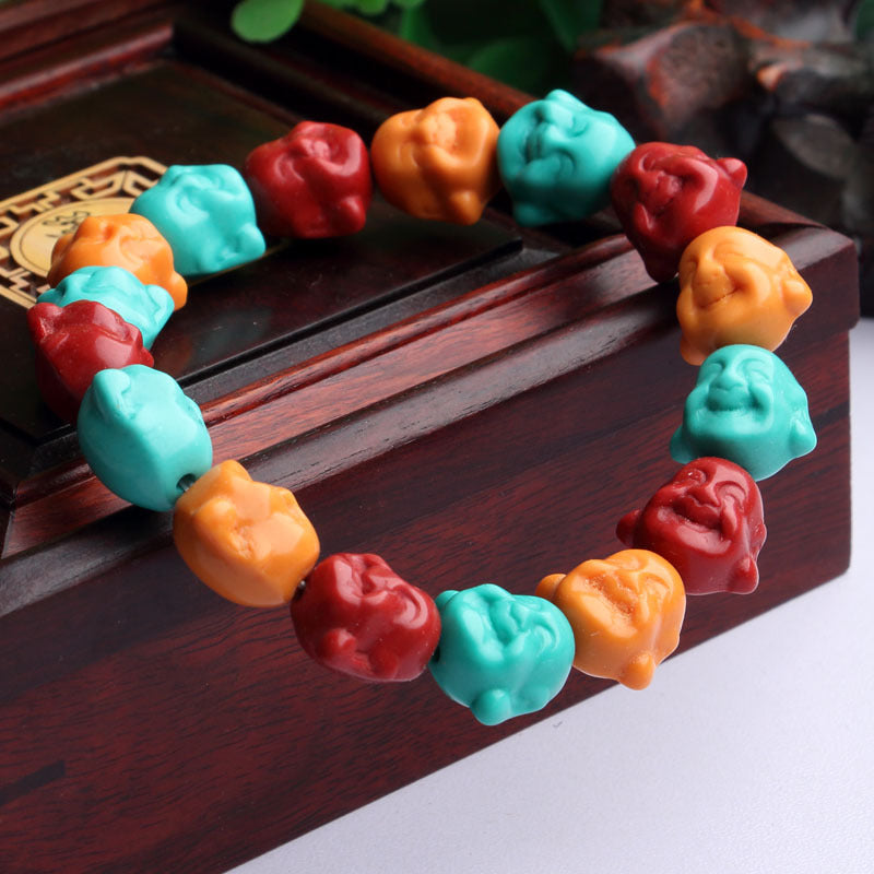 High Porcelain Turquoise Explosion Flower Round Beads Bead Glaze Bracelets
