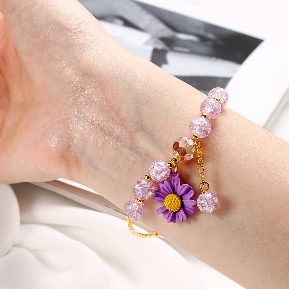 Children's Little Daisy Hot Flower Crystal Cartoon Bracelets