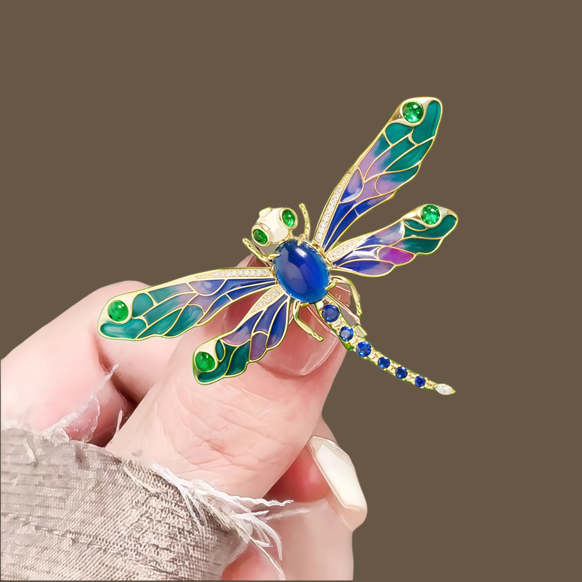 Dragonfly Breastpin Female Insect Painted Smart Brooches