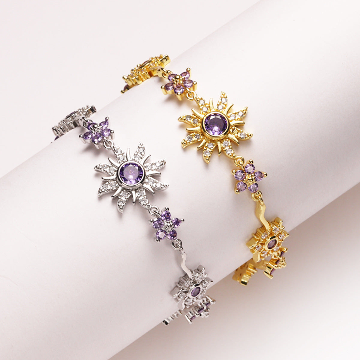 Heart Eight Awn Star Sun Zircon Female Niche Trendy Design Bracelet
