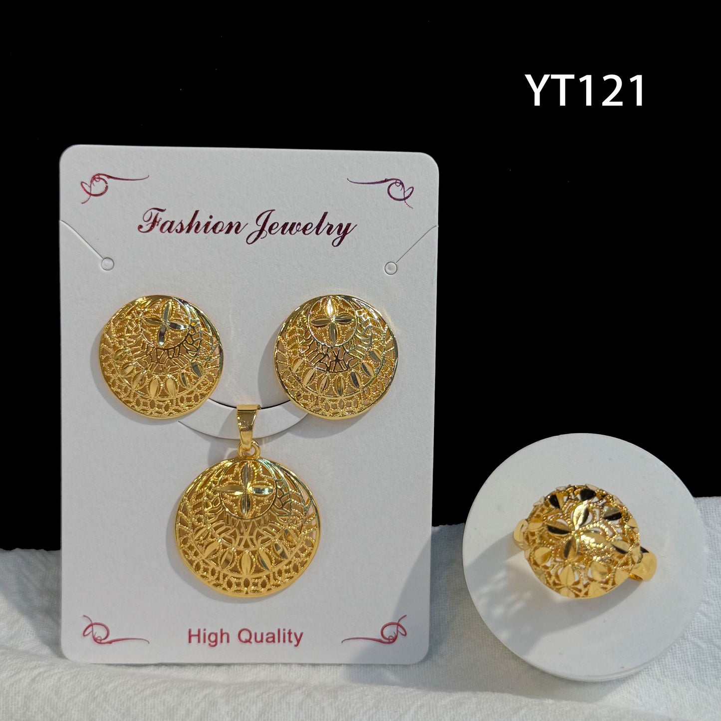 Gilding Hollow Pattern Niche Design Disc Pendants
