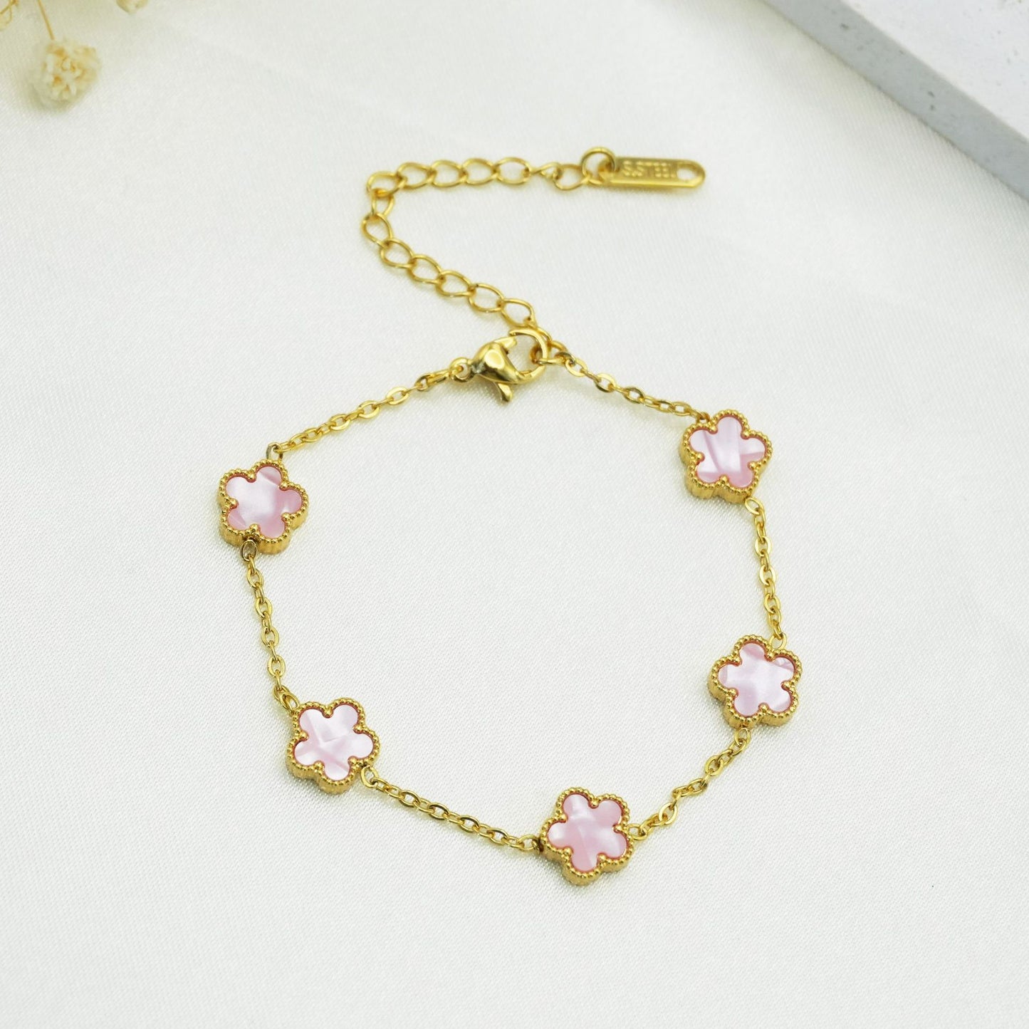 Steel Parthenocissus Grass Plum Blossom Colorful Fashionable Bracelets