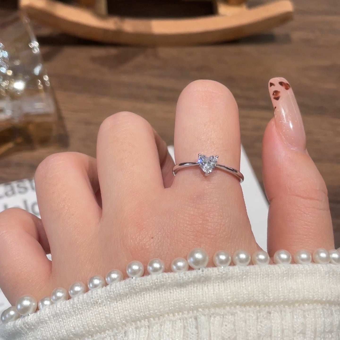Female Light Luxury Simplicity Exquisite Index Finger Design Open Adjustable Rings