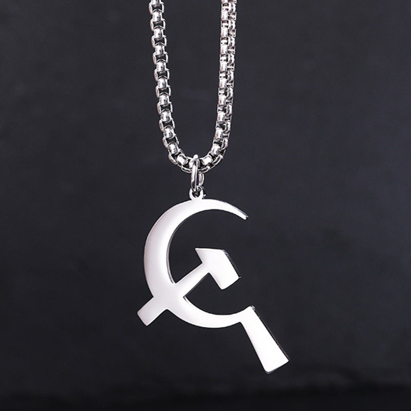Women's & Men's Steel National Fashion Sickle Hammer Hip Hop Cool Does Not Pendants
