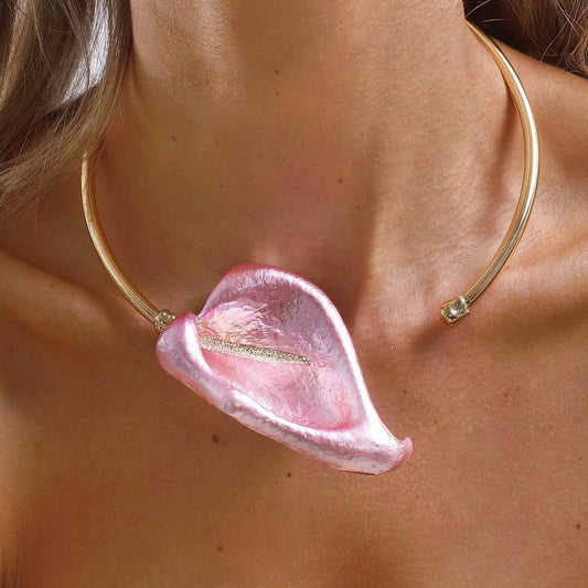 Women's Poplar Leaves Three-dimensional Metal Style Mild Luxury Retro Niche High-grade Necklaces