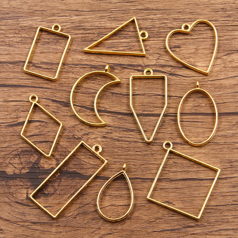 Alloy Mixed Geometric Figure Epoxy Abrasive Jewelry Accessories