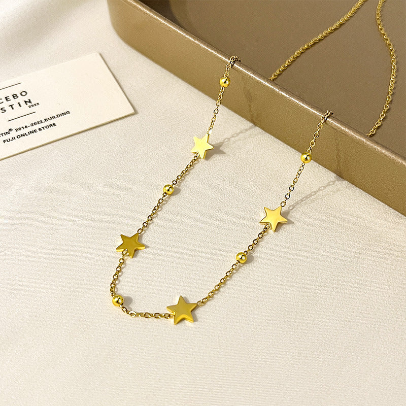 Titanium Steel Versatile Mori Starry Short Color Preservation Clavicle Necklaces