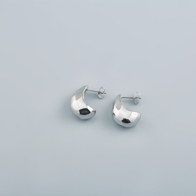 Titanium Steel Water Drop Ear Stylish Glossy High-grade Vacuum Vapor Rings