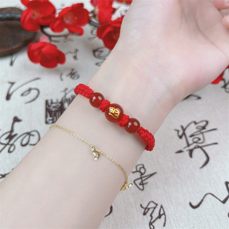Horse Zodiac Red Rope Anniversary Year Carrying Strap Rabbit Rat Bracelet