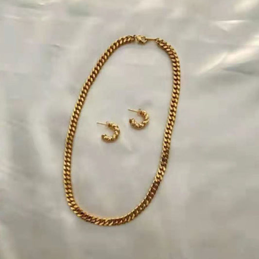 Twist Fashionable Gift Titanium Steel Gold Earrings