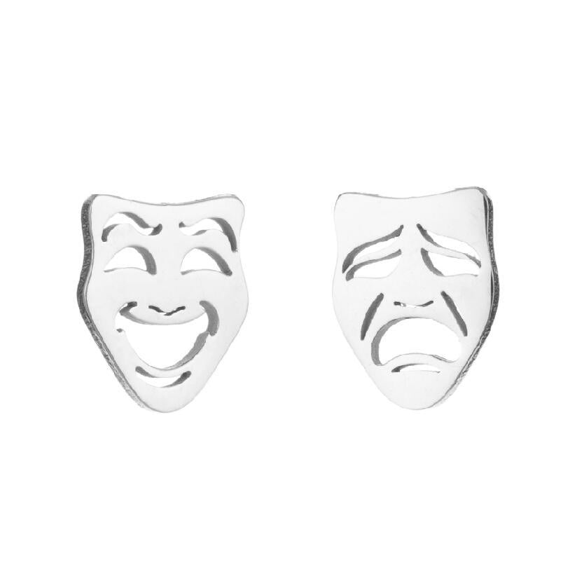 Fashion Black Smiley Face Female Temperament Simple Cold Style Earrings