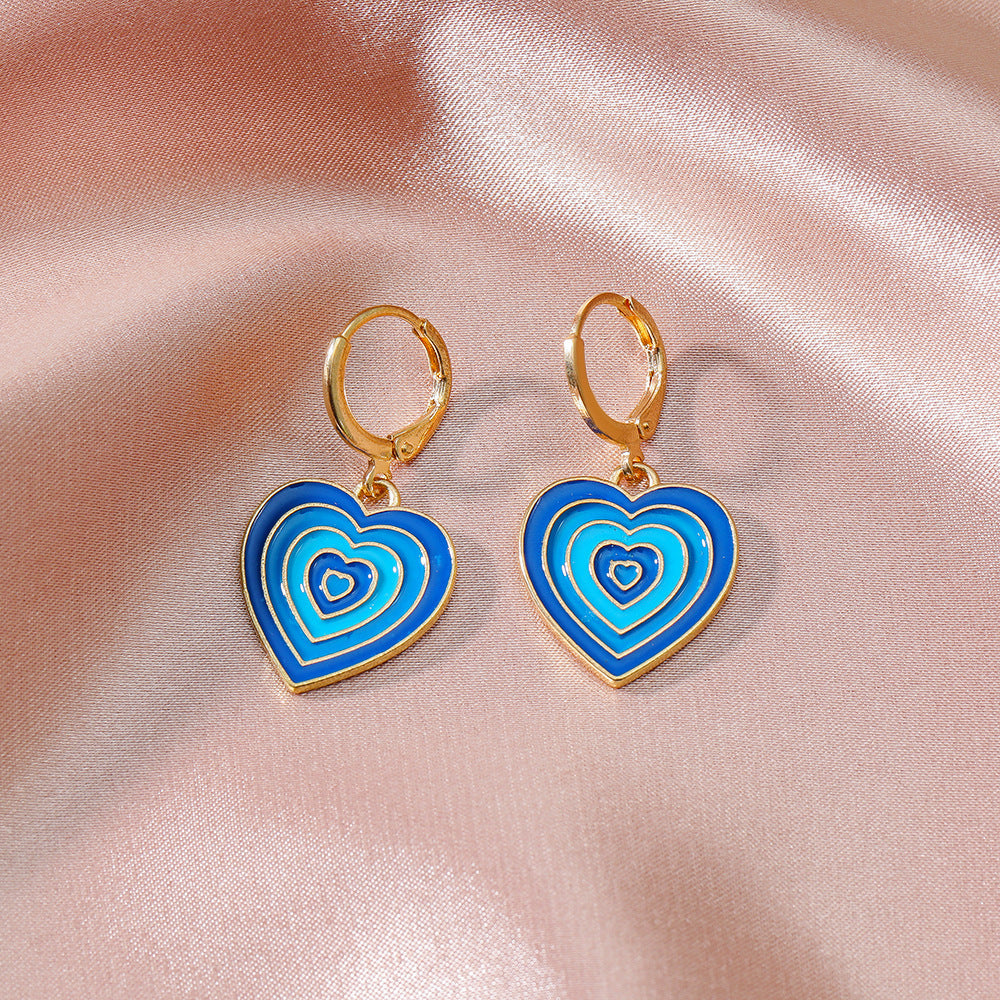 Women's Colorful Oil Shaped Fashion Temperamental Minority Design Geometric Earrings