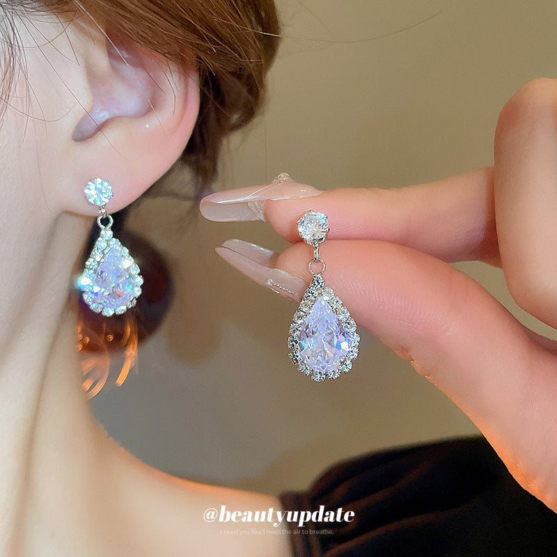 Women's Zircon Water Drops High Sense Affordable Jewelry Set