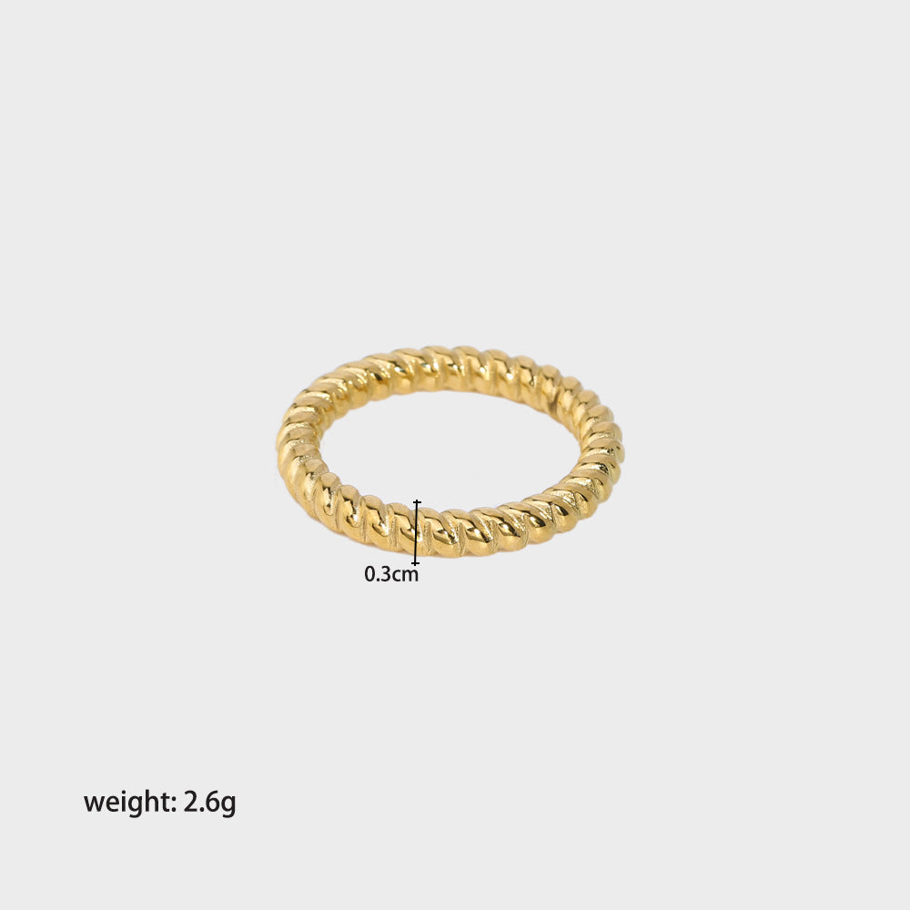 Simple Style Stainless Steel Gold-plated Bamboo Rings