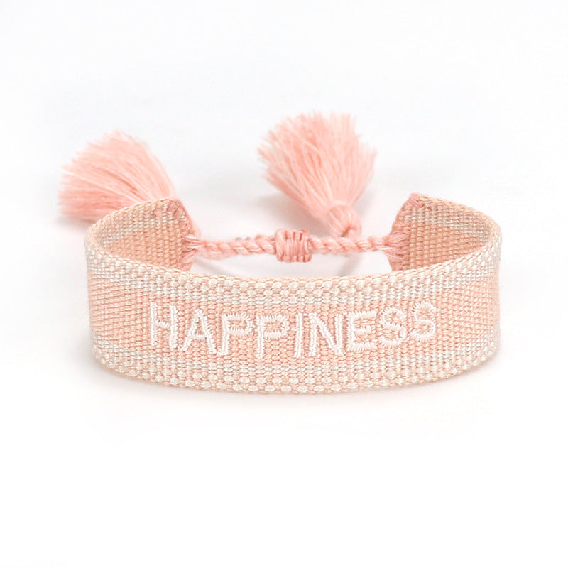 Women's Letter Carrying Strap Hand-woven Tassel Can Bracelets