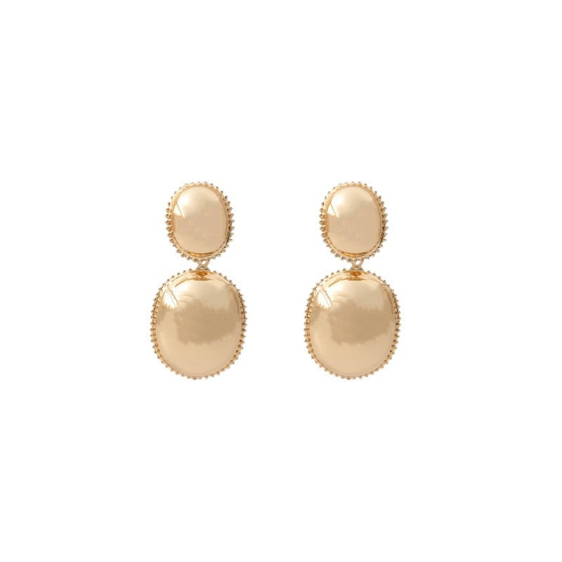Women's Irregular Circles Vintage Metal Leaf Butterfly Earrings