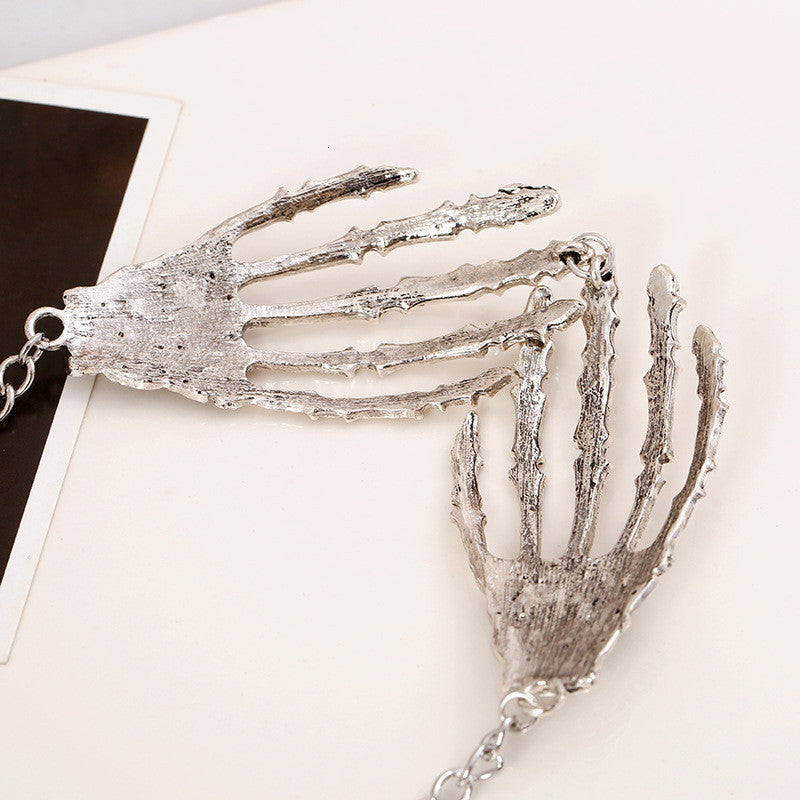 Halloween Skull Claw Retro Exaggerated Punk Necklaces