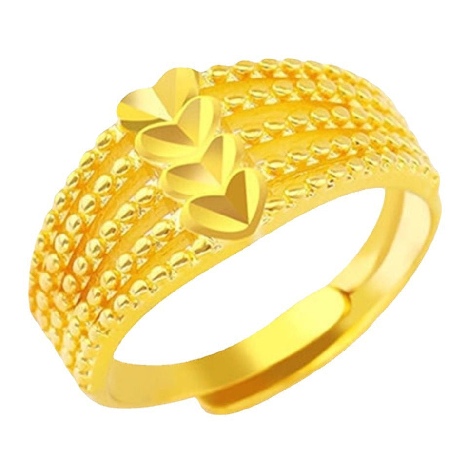 Gold Lucky Four-leaf Clover Opening Adjustable Rings