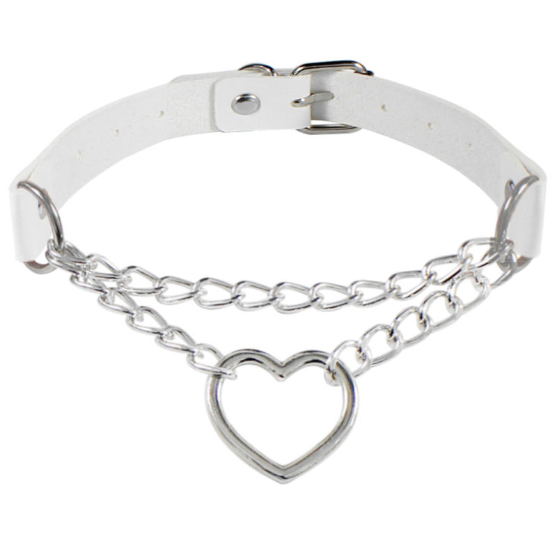 Shaped Chain Neckband Fashion Leather Love Necklaces