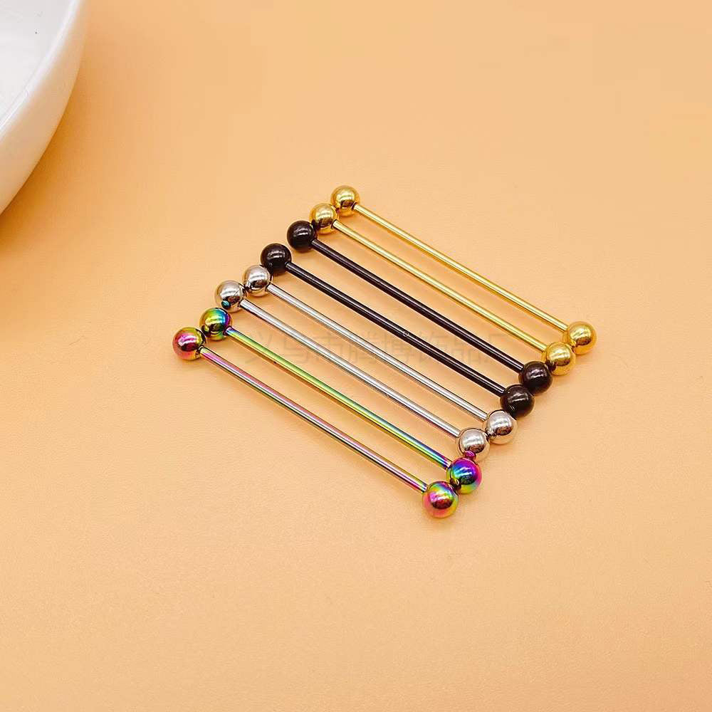 Personalized Double Ear Industrial Dumbbell Barbell Cross Bar Rings
