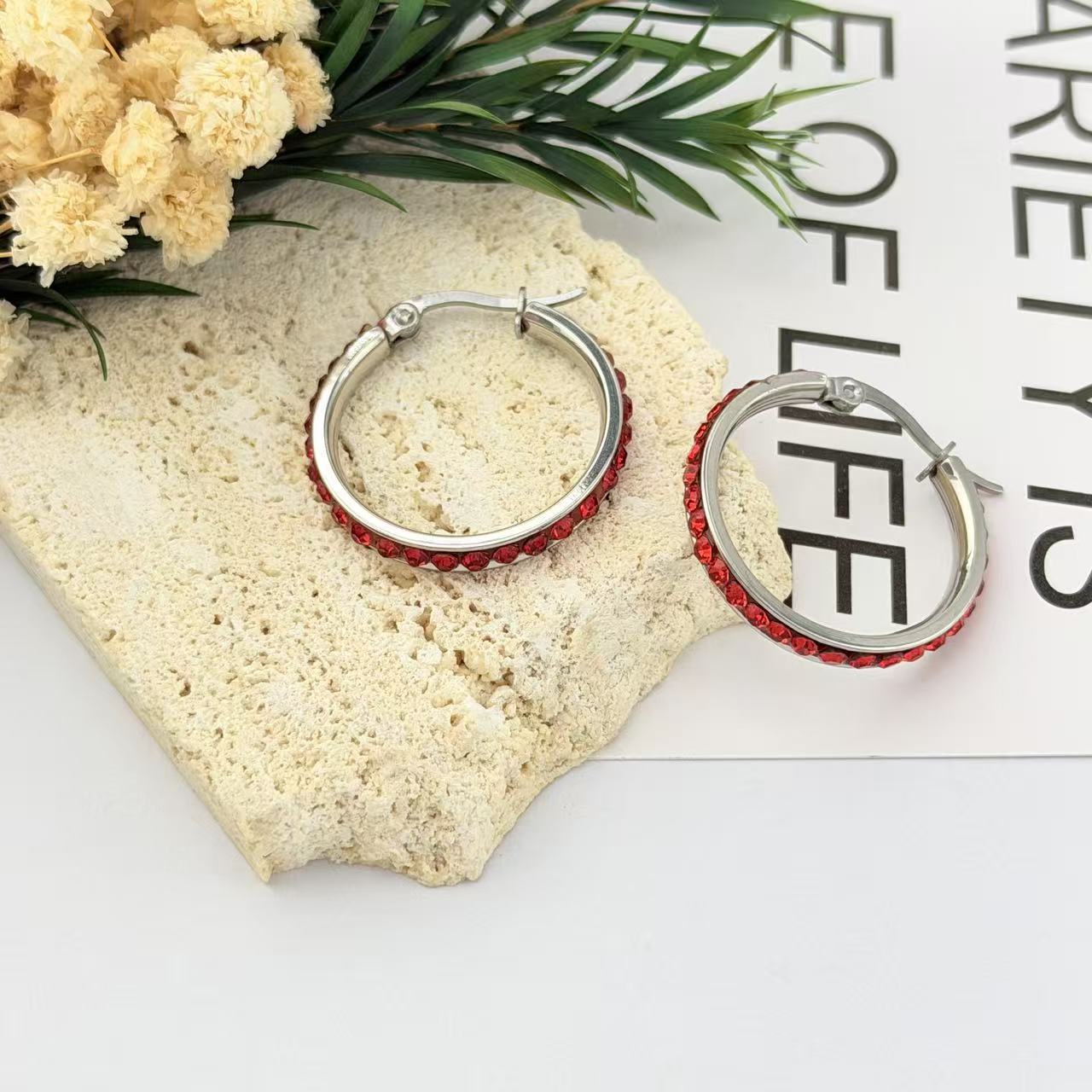 Women's Luxury Refined Rhinestone Full Diamond Big Hoop Fashion Earrings