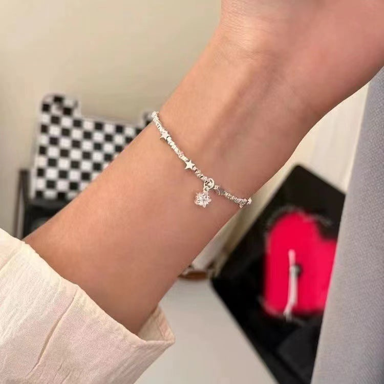 Sier Starry Female Niche Exquisite Lucky Girlfriends Versatile Bracelet
