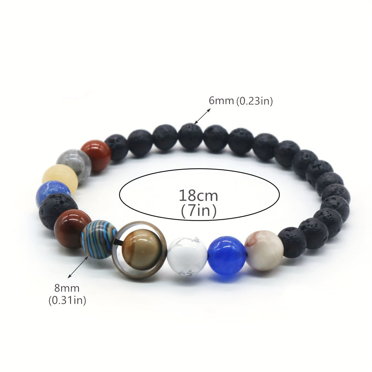 Women's & Men's Colorful Volcanic Rock Woven String Beads Crafts Bracelet