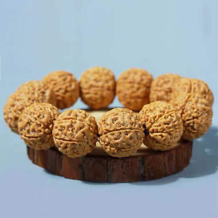 Women's & Men's Leather Indonesian Floor Red Big Bodhi Seed Buddha Beads Bracelets