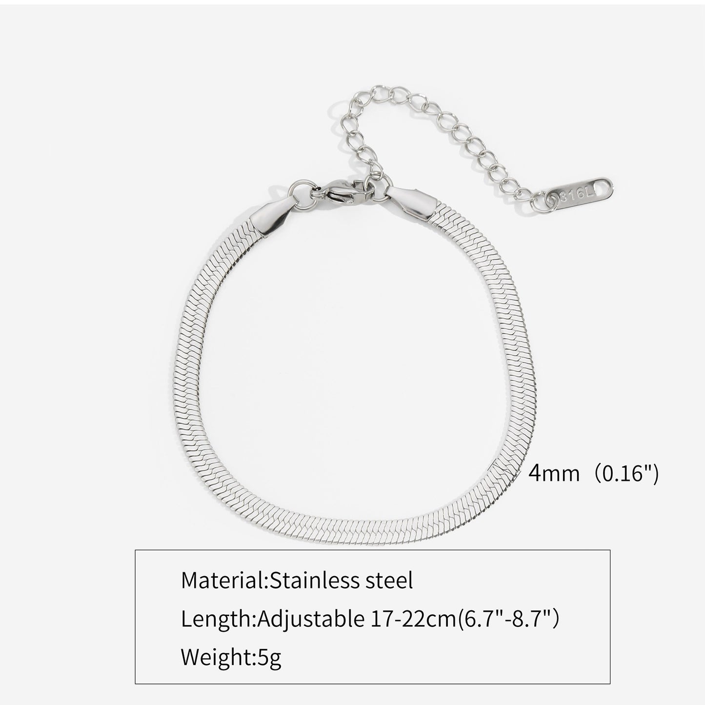 Metallic Titanium Steel Stainless Gold Blade Chain Bracelet