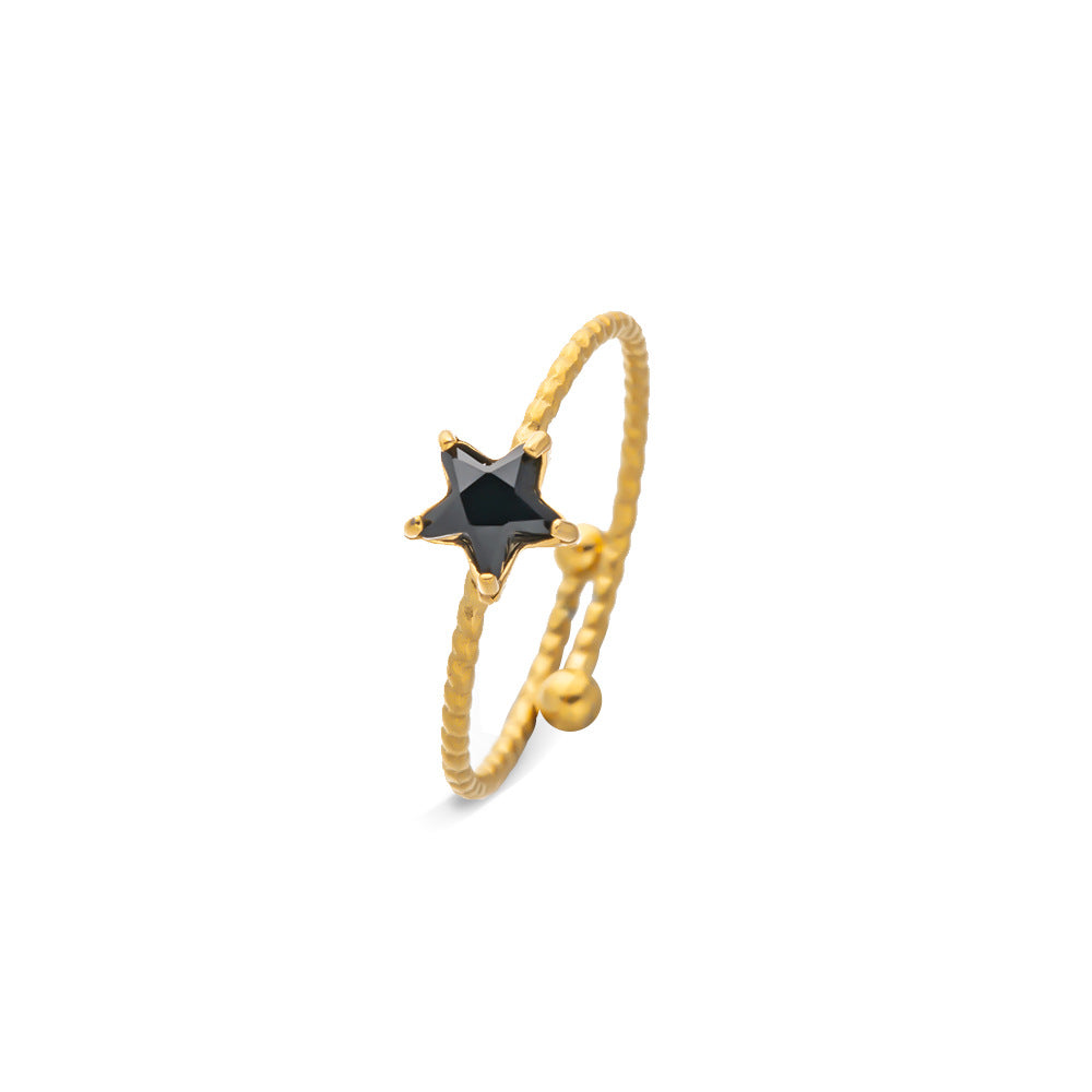 Women's Stainless Steel Zircon Niche High Sense December Birthday Stone Ring